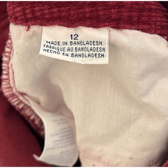 Tommy Hilfiger Bootcut Corduroy Jeans Womens‎ Size 12 Red Cotton Pockets - Picture 4 of 12